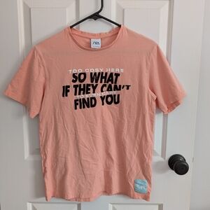 Zara Peach Graphic T-Shirt